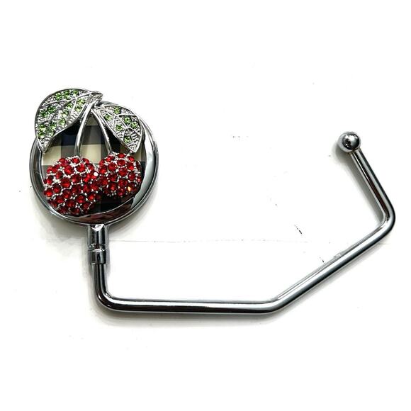 Spring Street Crystal Unique Cherry Handbag Purse Holder Hook - Picture 1 of 3